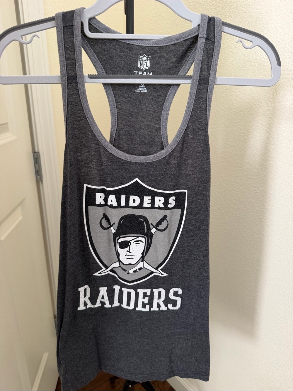 Raiders Women's Gray Racerback Tank Top - NFL Team Fan Tee